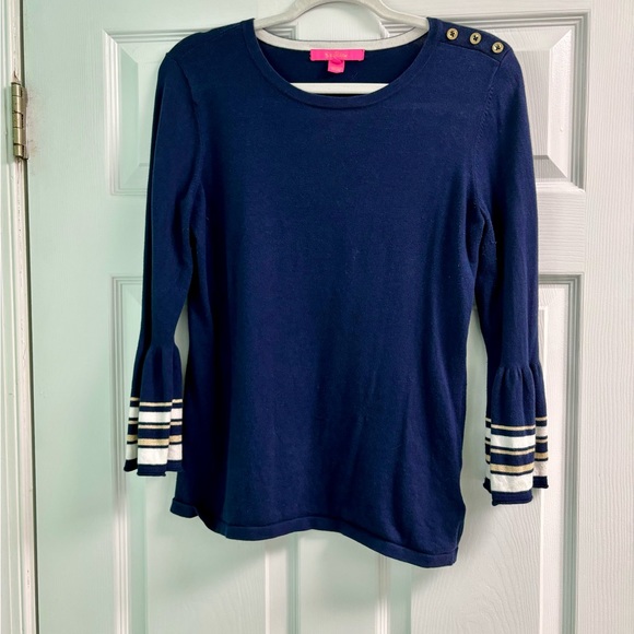 Lilly Pulitzer Navy and Gold Sweater - Picture 4 of 7
